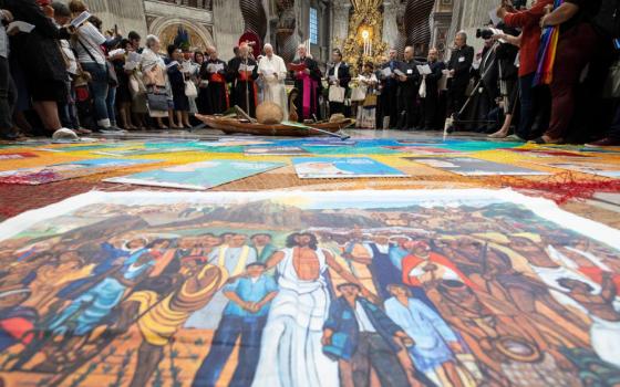 A prayer service inside St. Peter's Basilica starts the first session of the Synod of Bishops for the Amazon at the Vatican Oct. 7, 2019. (CNS/Vatican Media)